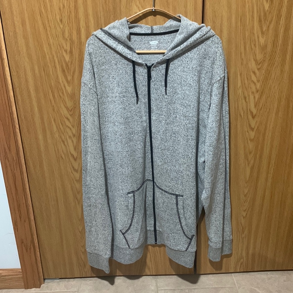Heather Gray Zip up Hoodie XXL